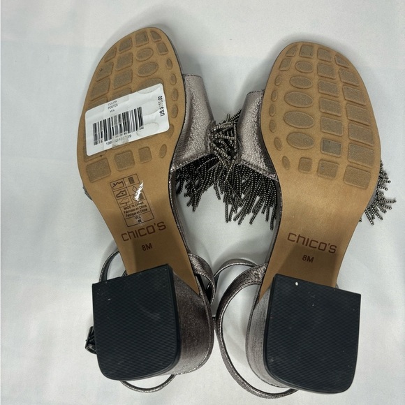 NWOT Chico's comfortable formal heels with beaded fringe detail size 8 - Picture 8 of 8